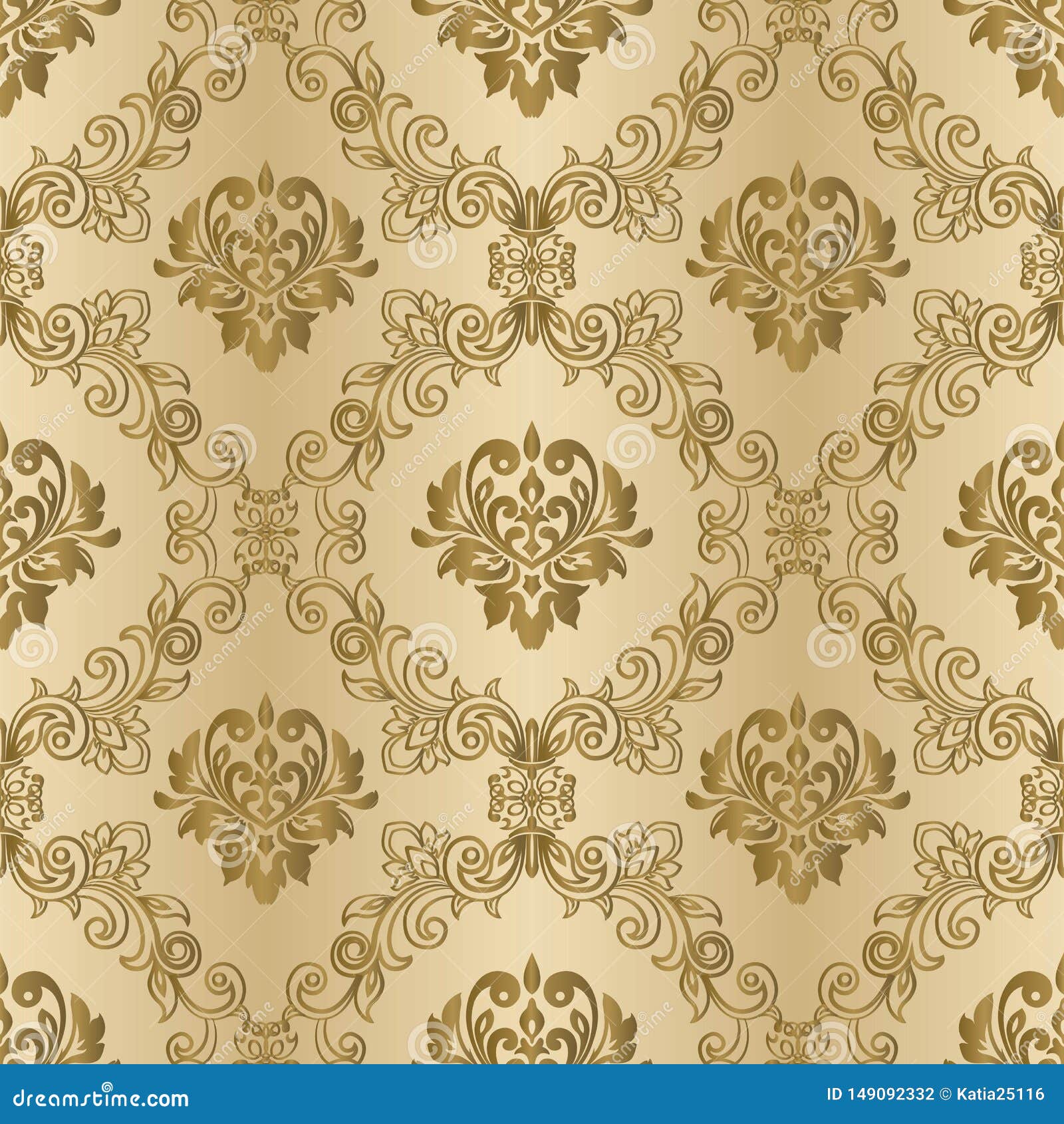 Damask Vintage Seamless Background Pattern. Elegant Luxury Texture Stock  Vector - Illustration of east, flower: 149092332