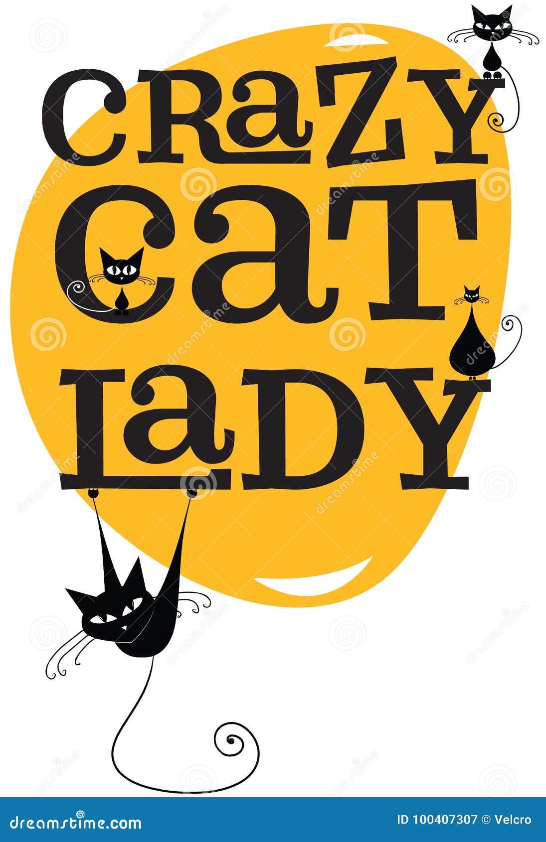 Dame Folle De Chat Illustration De Vecteur Illustration Du Pets