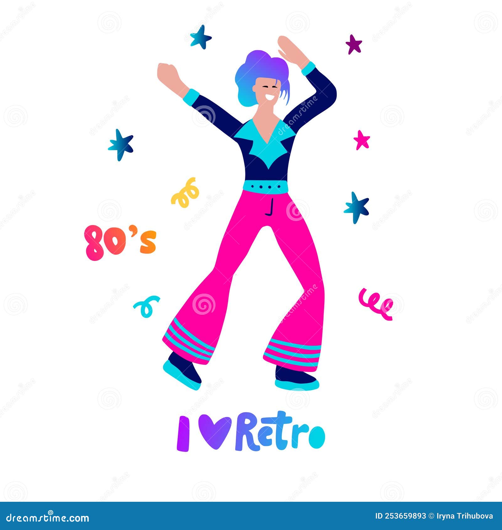 Estilo de música de dança retro de banner dos anos 80 imagem