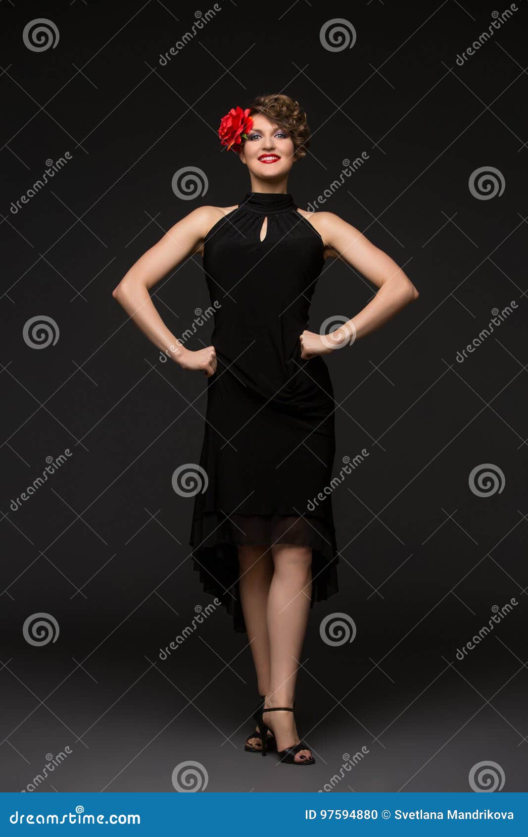 vestido de tango preto