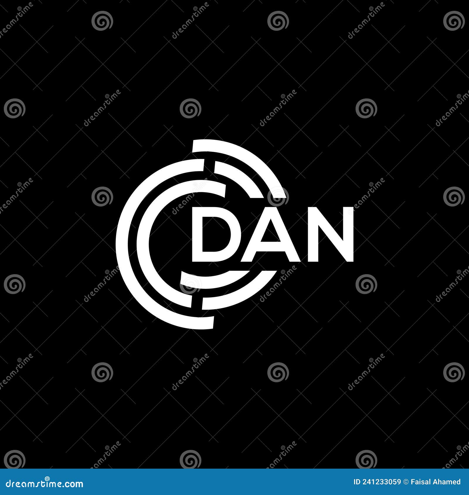DAN Letter Logo Design On Black Background. DAN Creative Initials