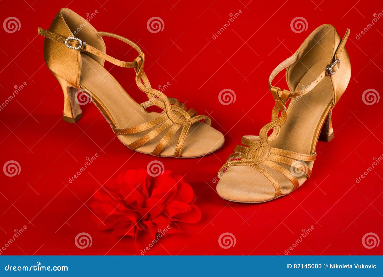 Dance Shoes on Red Background Stock Photo Image of latin, object