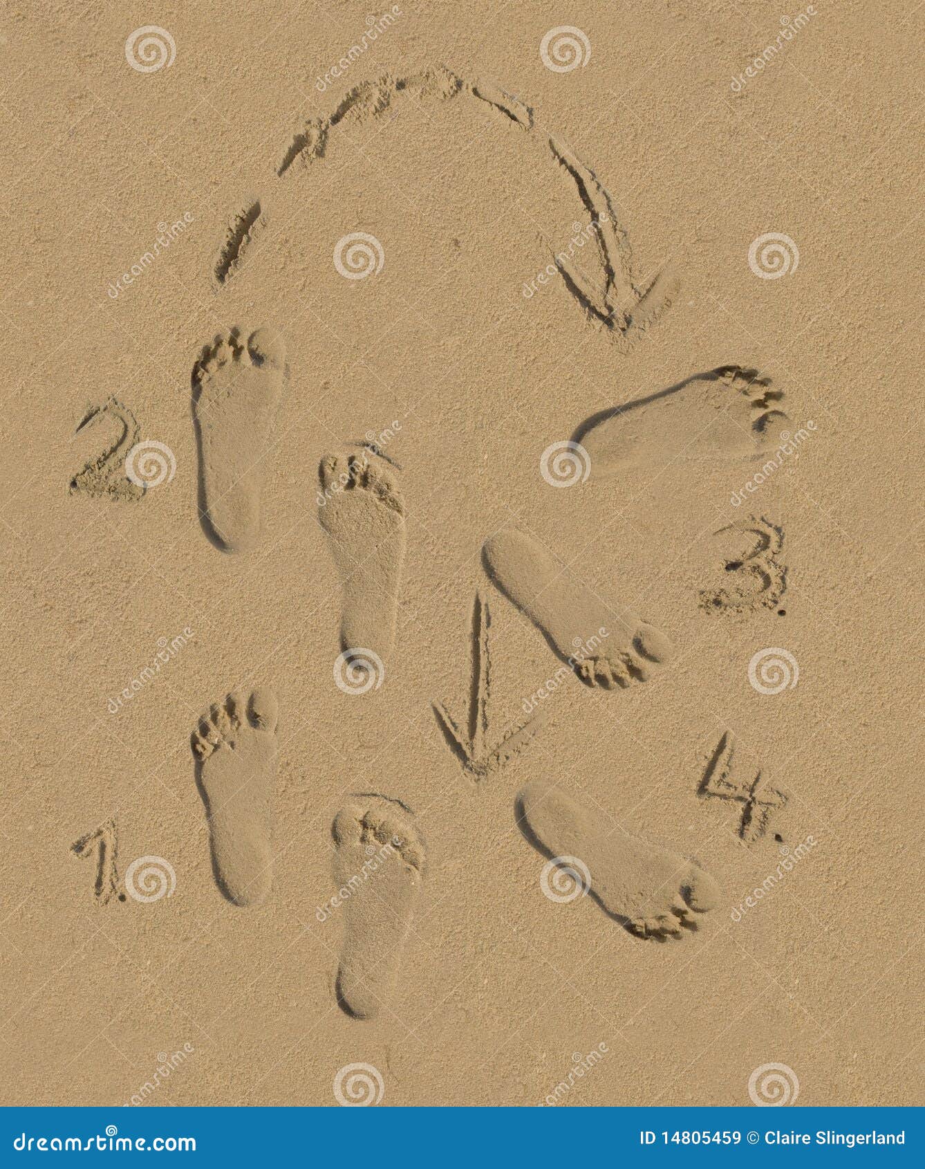 Dance steps in the sand stock image. Image of human, dance 14805459