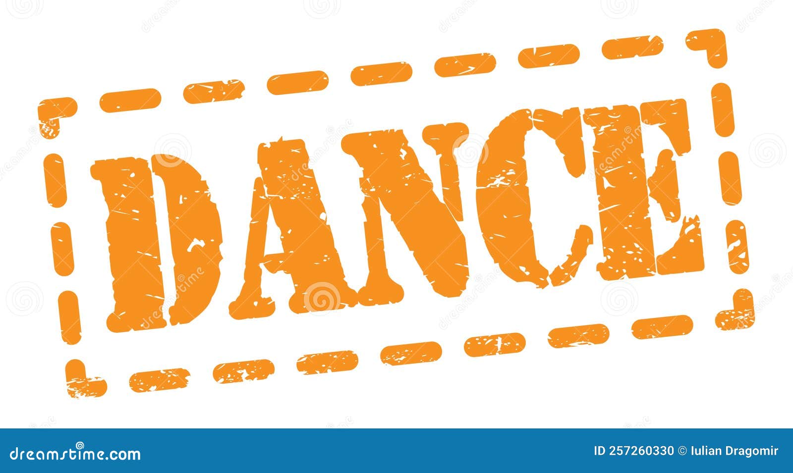 DANCE Text Written on Orange Stamp Sign Stock Illustration
