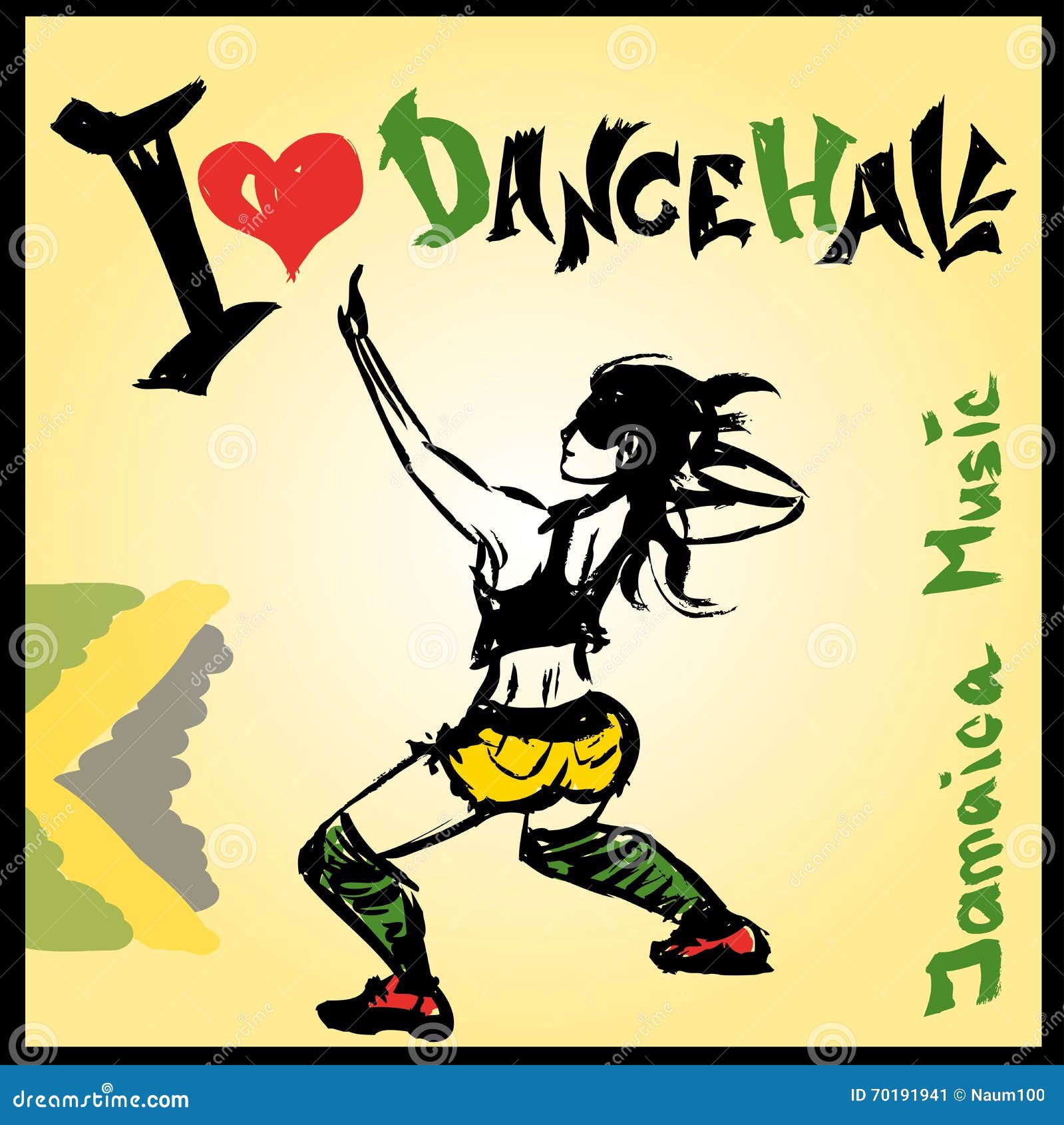 dancer dancehall style, hand drawing