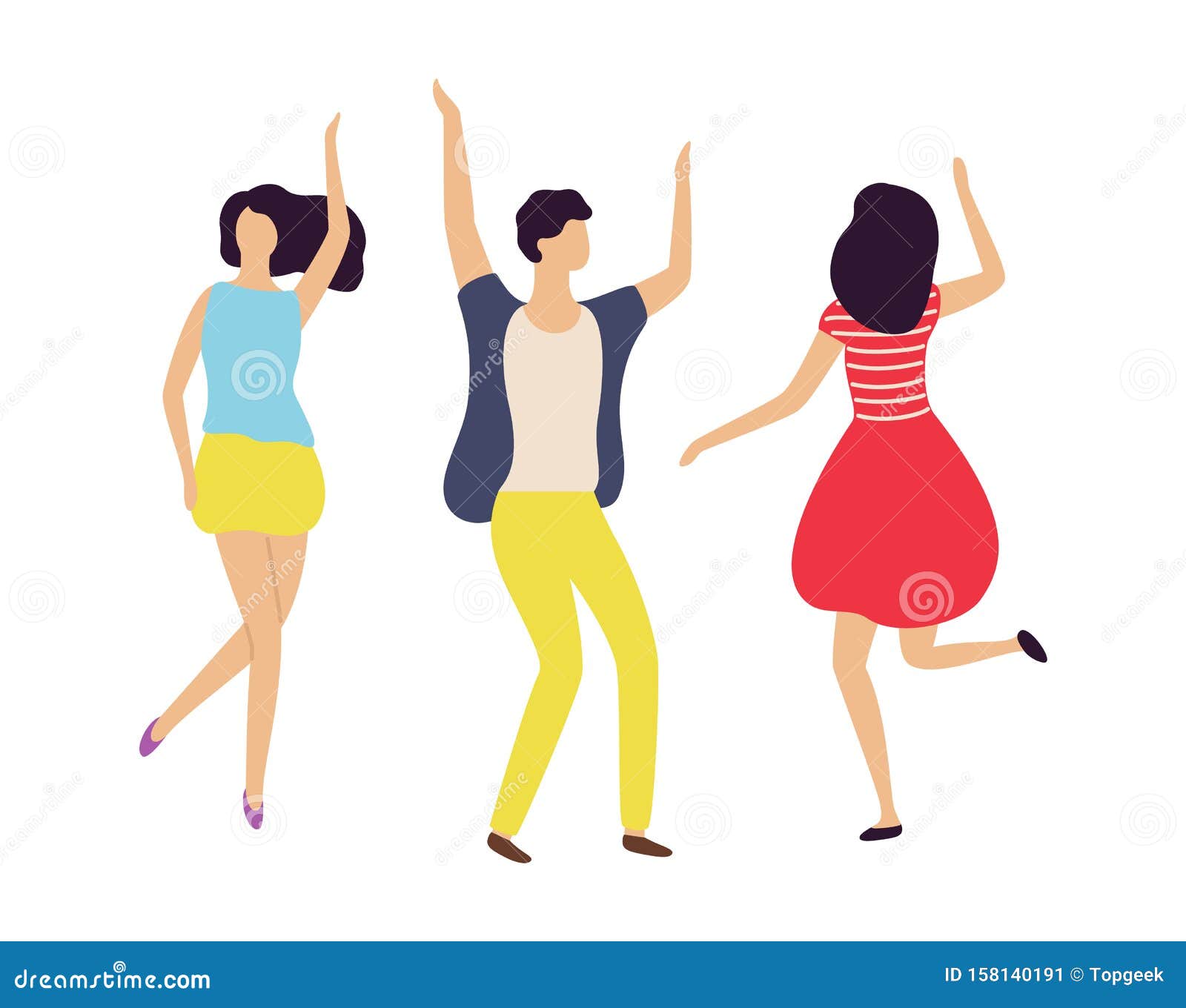 Dance Entertainment, Man and Woman Moving Vector Stock Vector ...