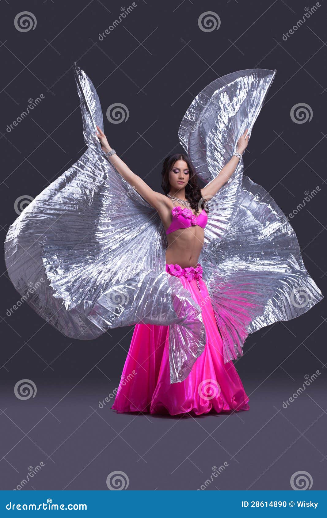 Dancer Performing Oriental Dance with Wings Stock Photo Image of long, ethnic 28614890