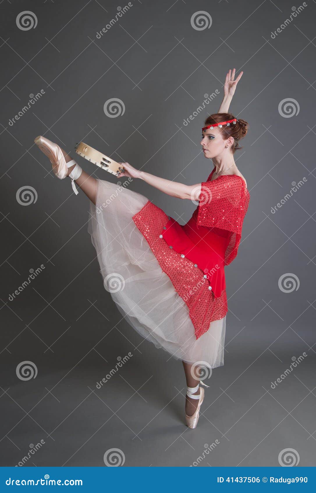 Dancer with a tambourine stock photo. Image of beautiful 41437506