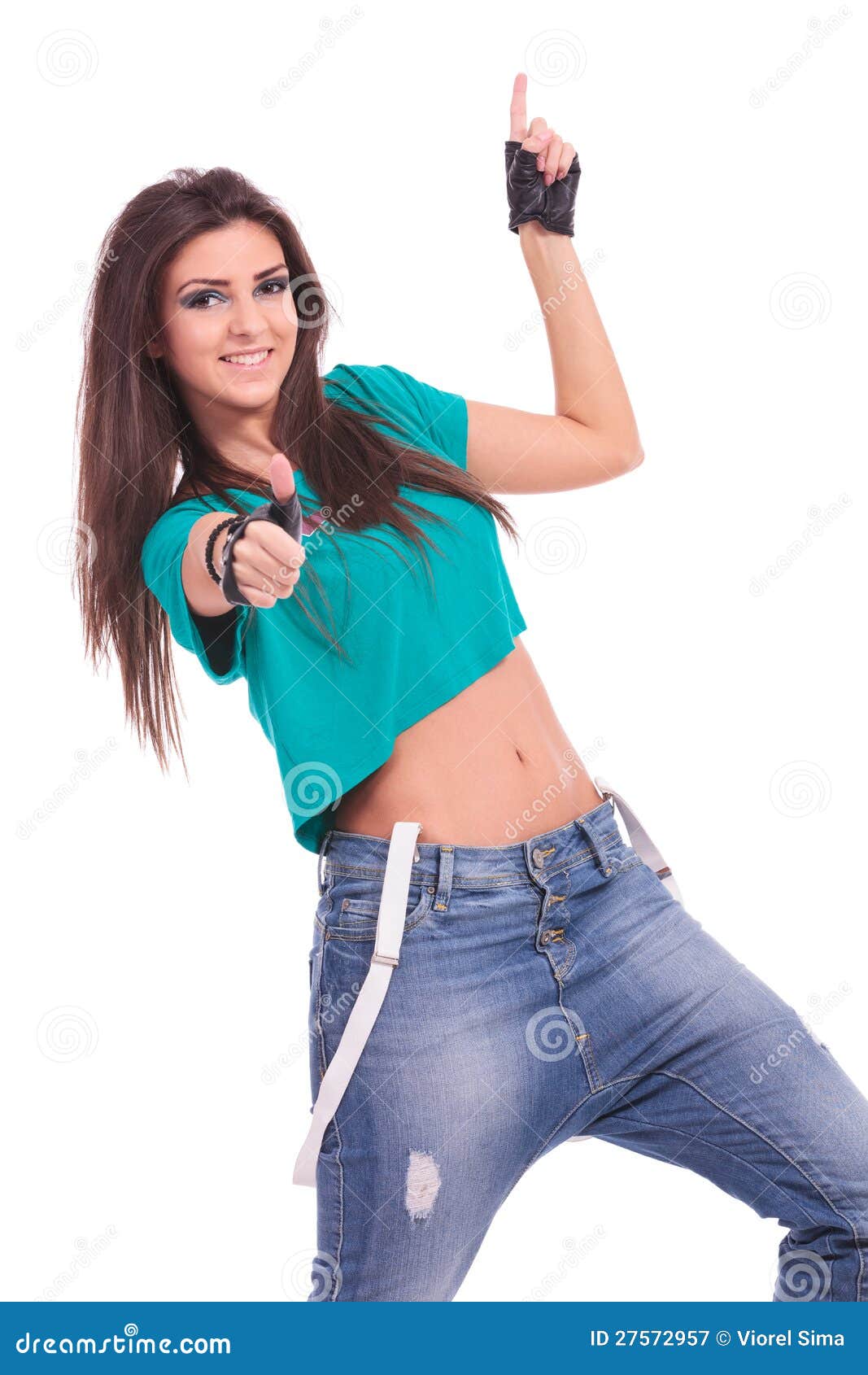 Dancer Thumb Up And Pointing Stock Image Image of music, dancer 27572957