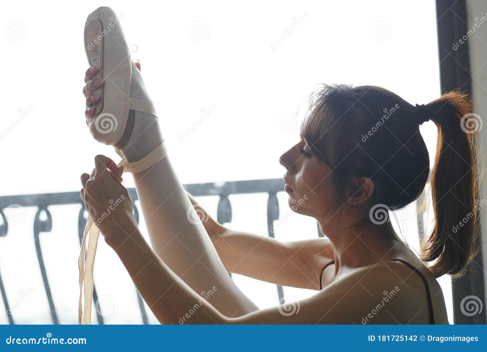 Dancer Wearing Ballet Slippers Stock Photo Image of activity