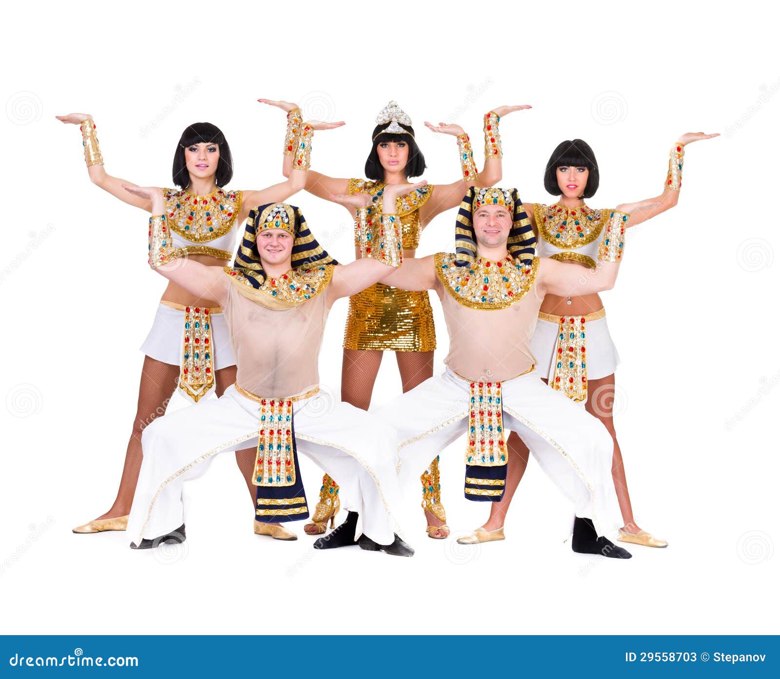 Dancers Dressed In Egyptian Costumes Posing Stock Image Image of