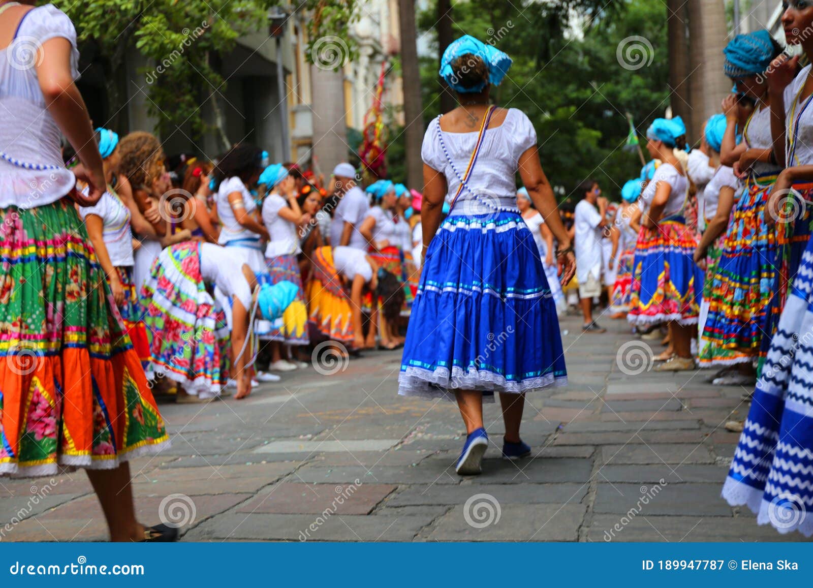 South American Carnival dancers in amazing outfits