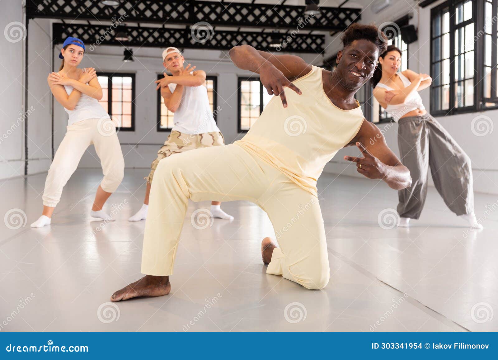 Dancers Training in a Dance Studio Stock Photo Image of balance