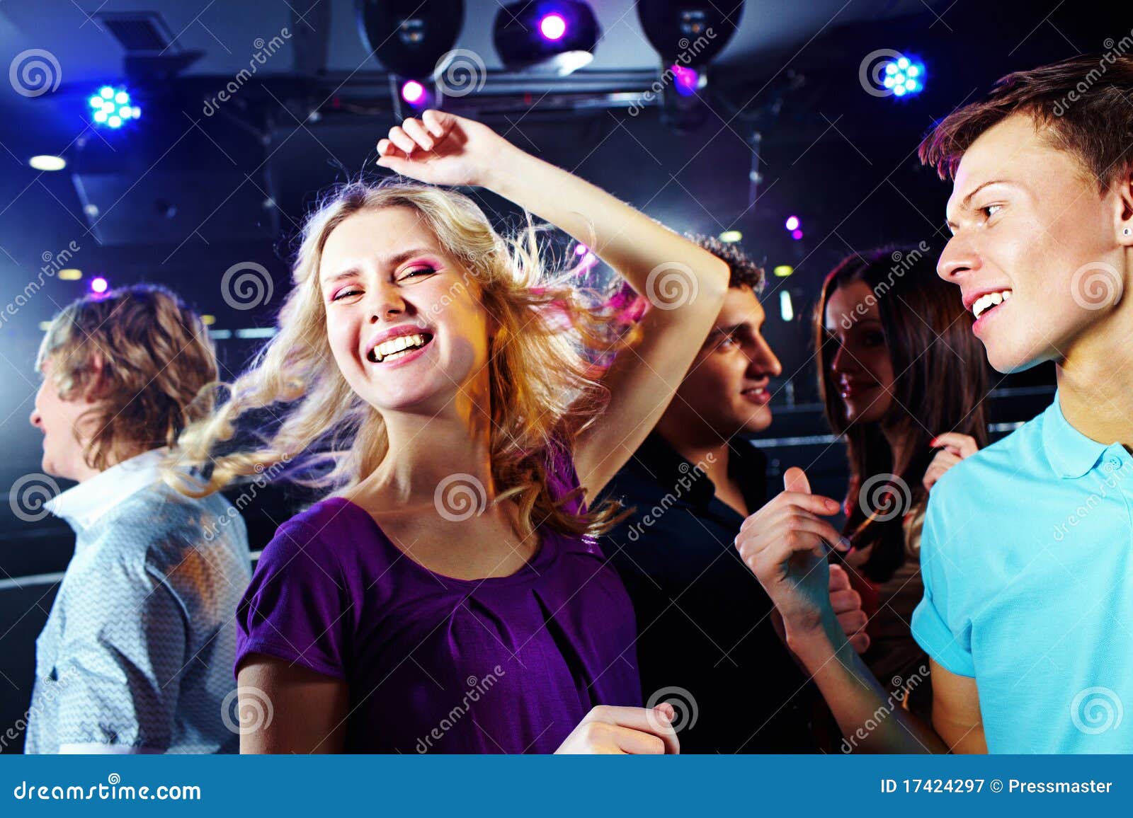 Dancing blonde stock image. Image of fashionable, disco - 17424297