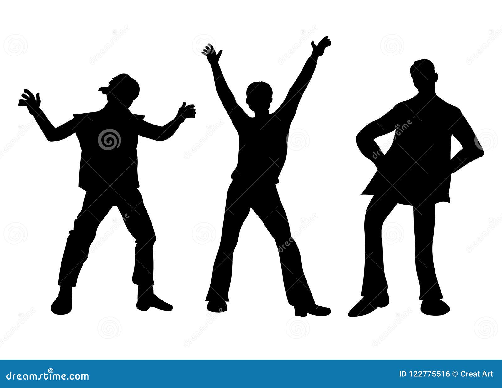 Download Dancing Boys Silhouette.Vector Illustration Of Young Boys. Stock Vector - Illustration of ...