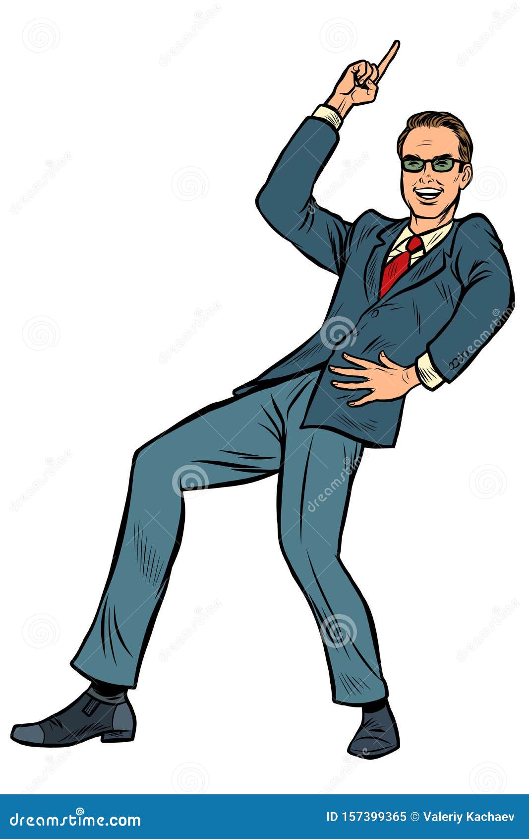 Dancing Businessman. Disco Dance Club Music Stock Vector - Illustration ...