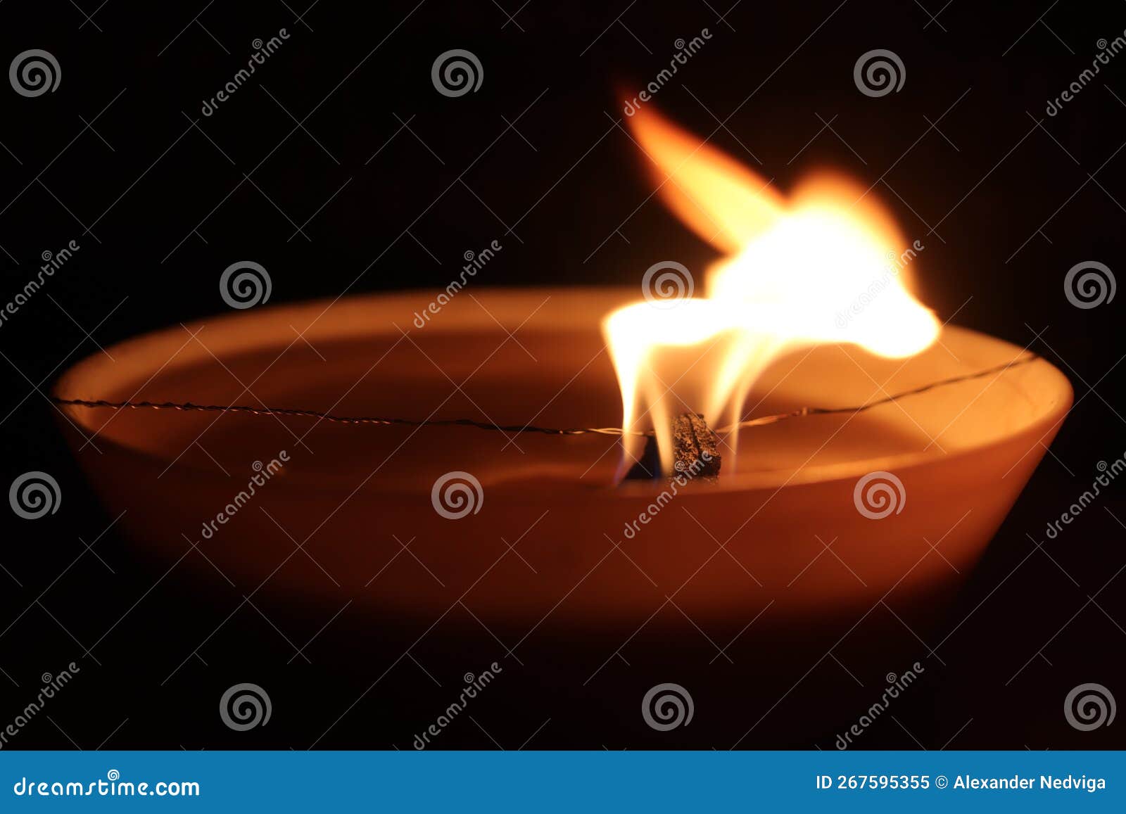 Dancing Candle Fire Flame. Warm Orange Background Stock Image Image