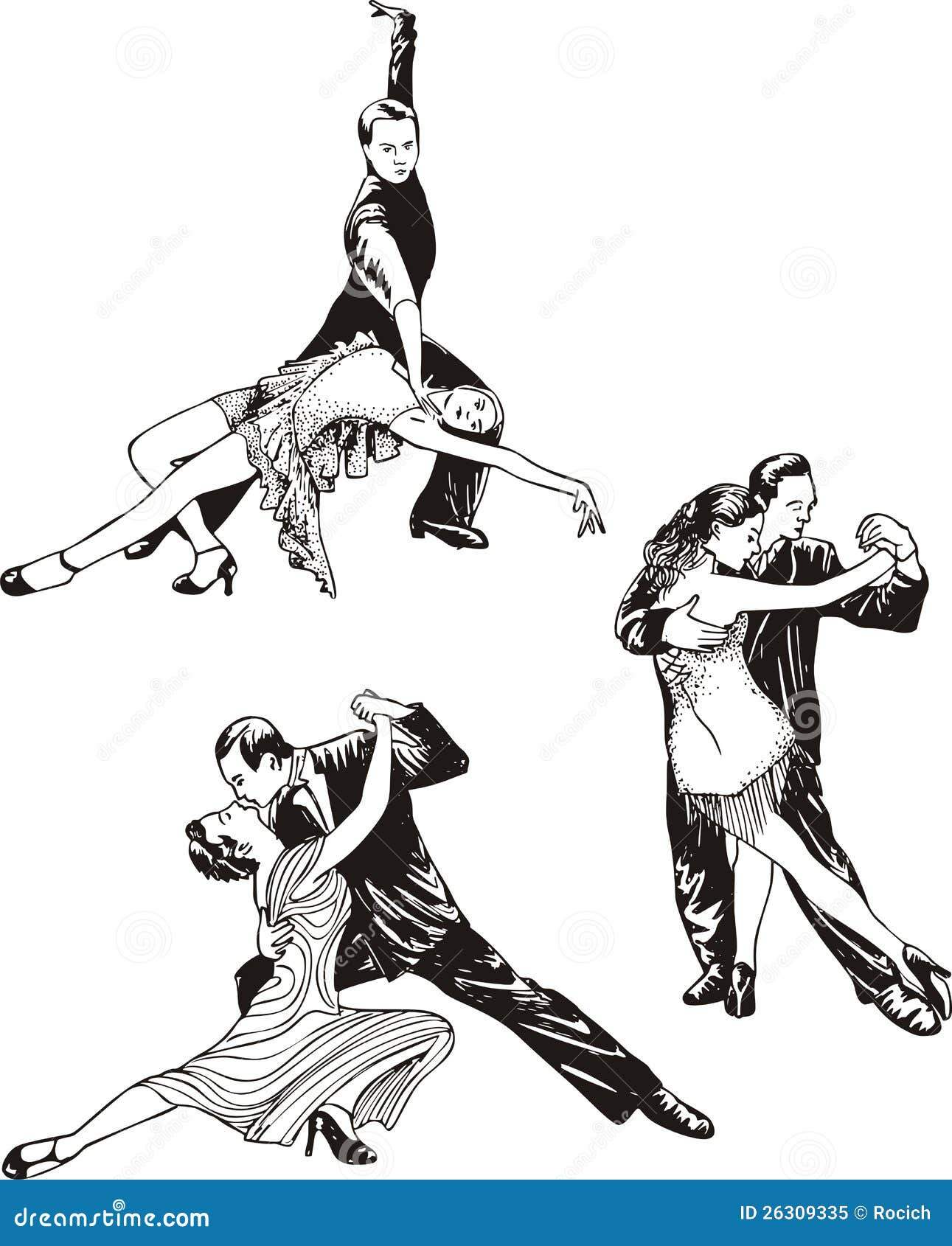 Dancing couples stock vector. Illustration of black, dancer - 26309335