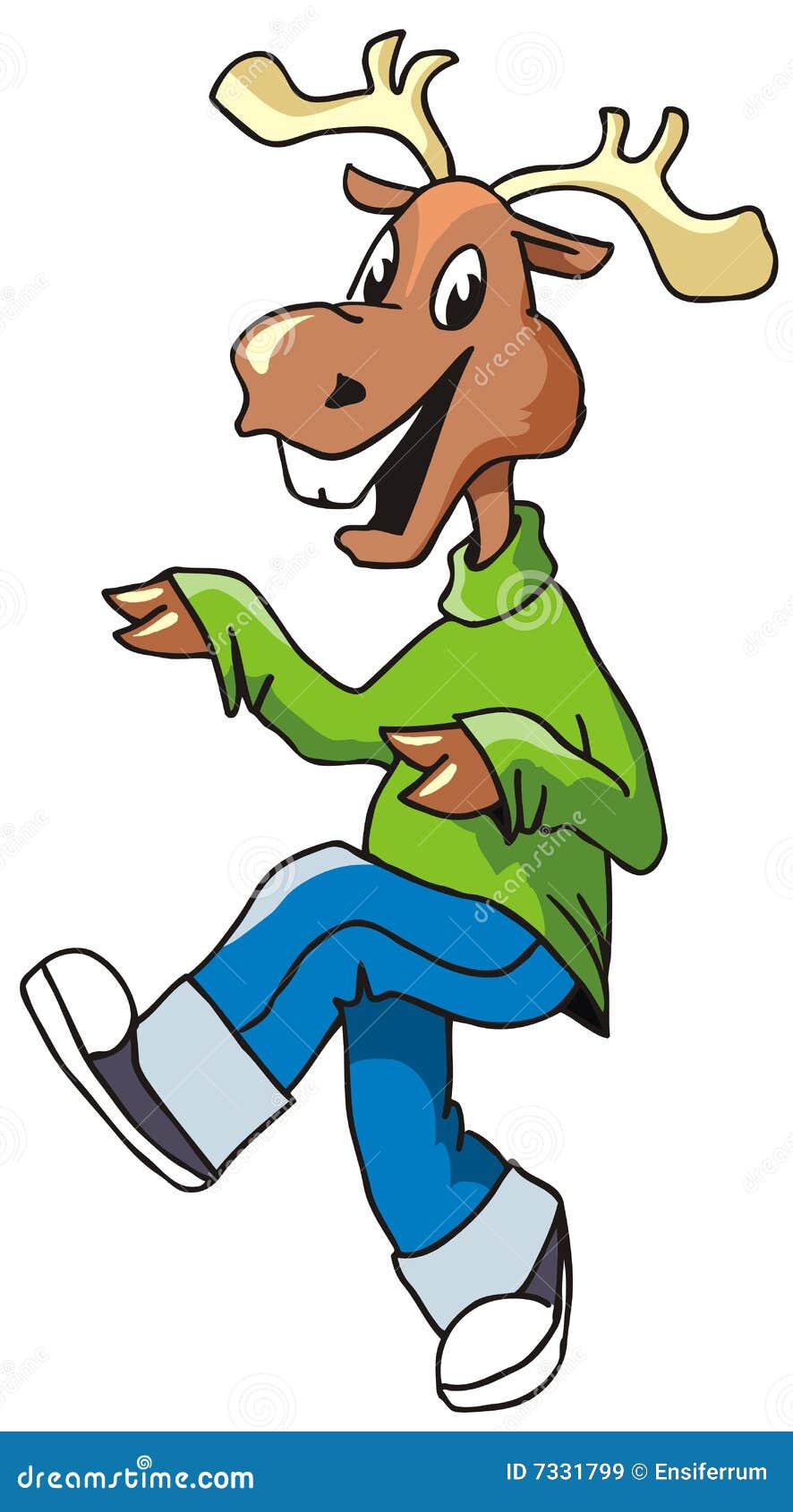 Dancing elk stock vector. Illustration of jolly, dress 7331799