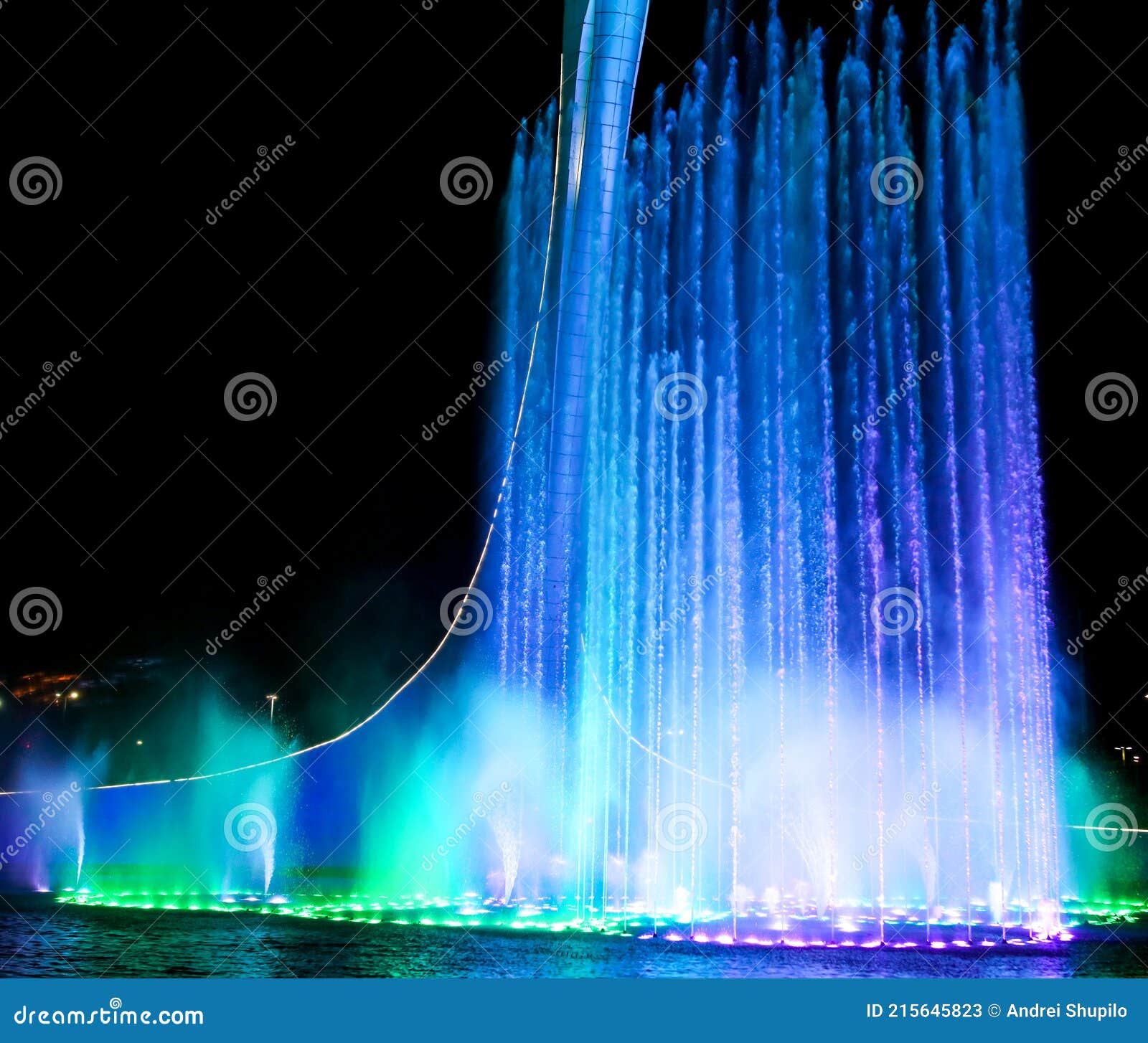 Dancing Fountain of Green in the Park Stock Image Image of pool