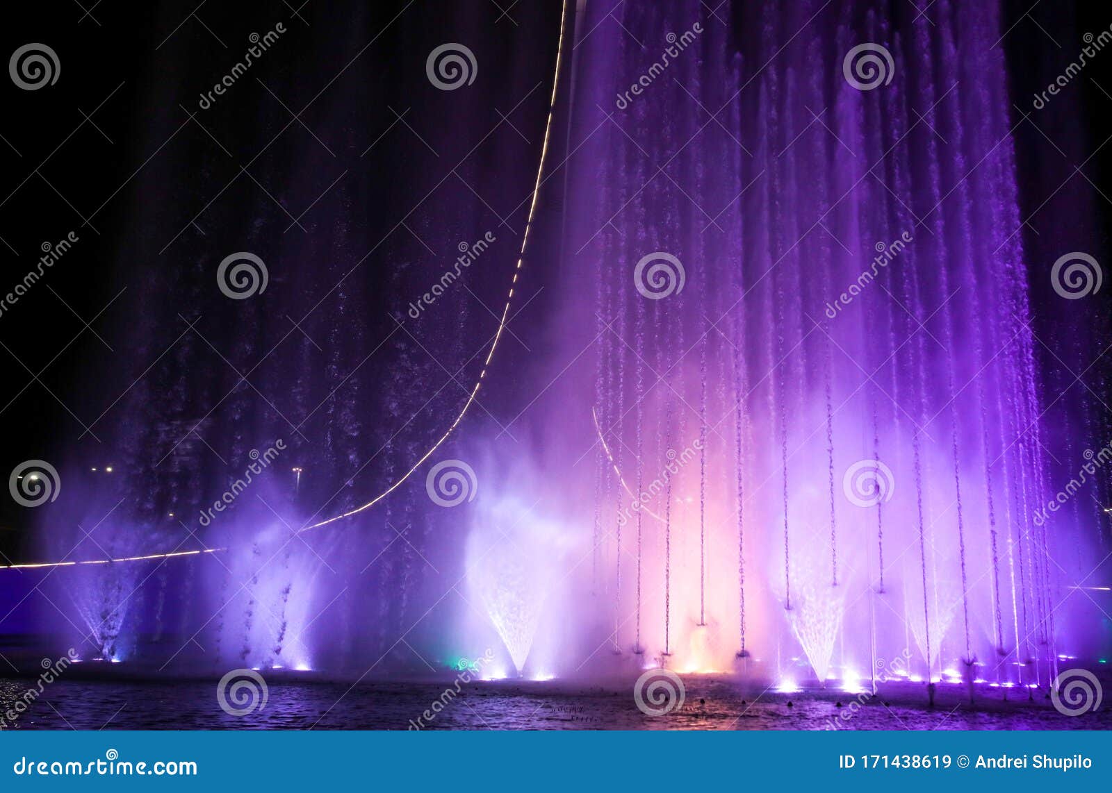 Dancing Fountain in the Park Stock Image Image of fountains, blue