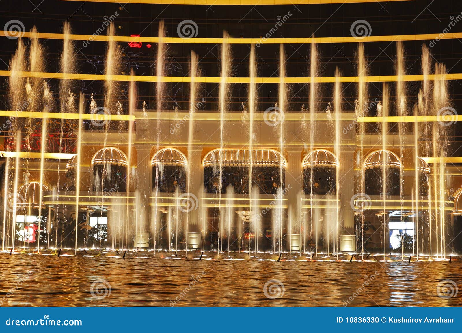 Dancing fountains stock photo. Image of tourism, orange 10836330