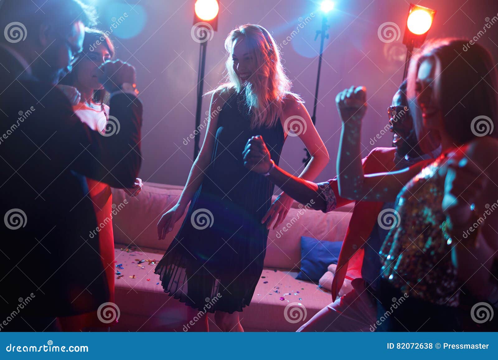 Dancing friends stock photo. Image of gathering, clubbing - 82072638