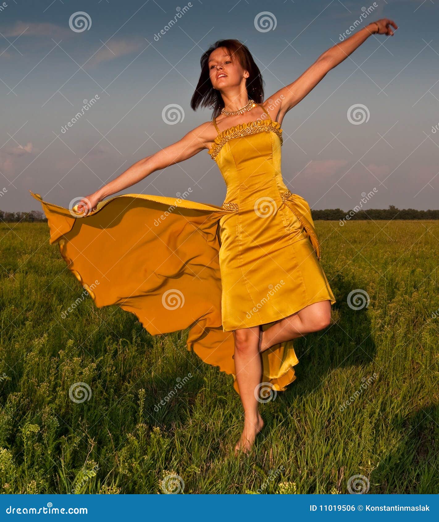 Dancing girl stock photo. Image of body, grass, casual 11019506
