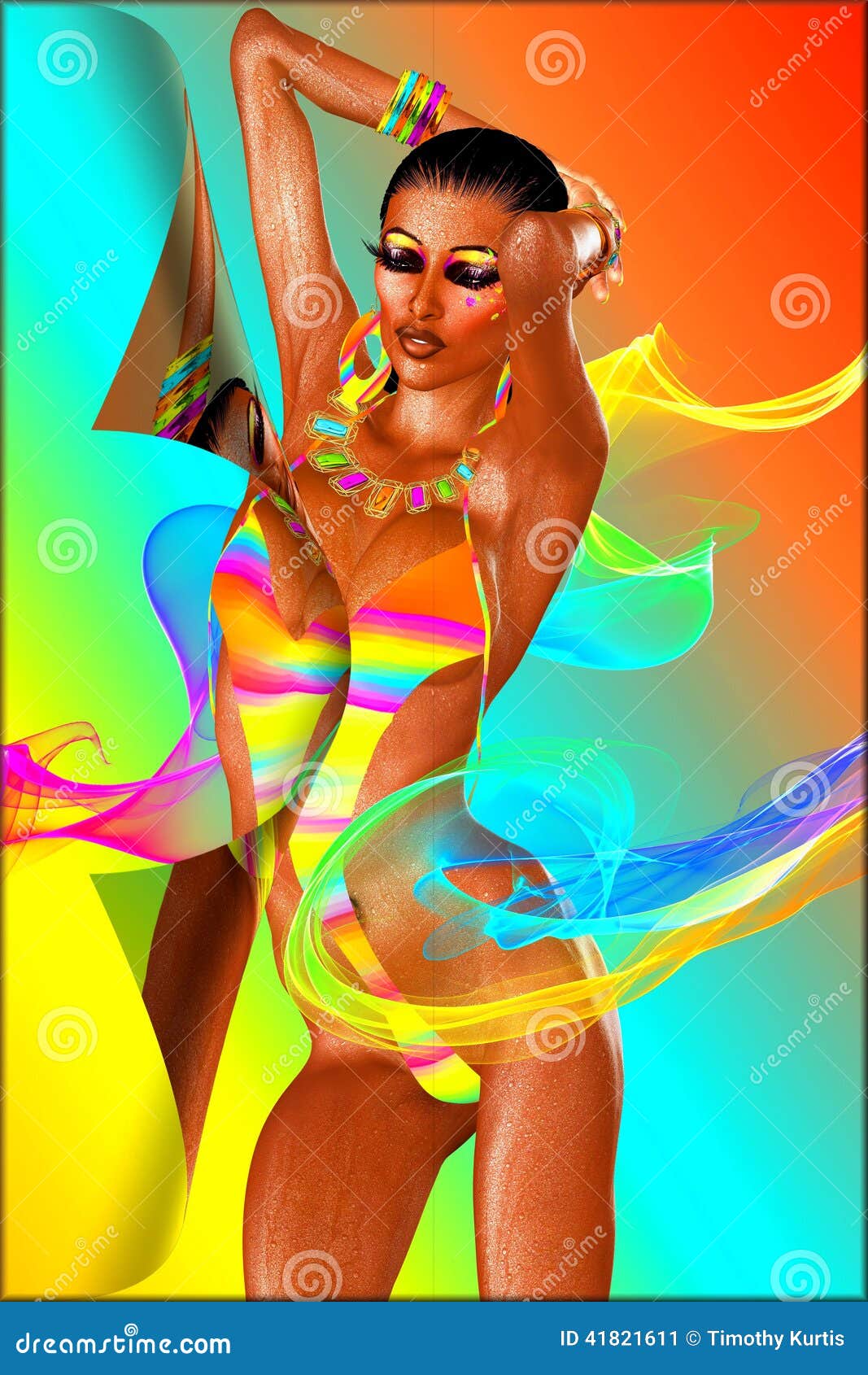 dancing girl with ribbons