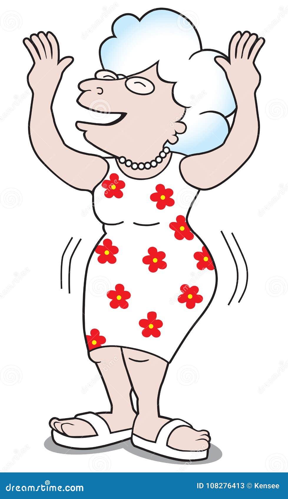 Dancing Grandma Clipart Illustrations