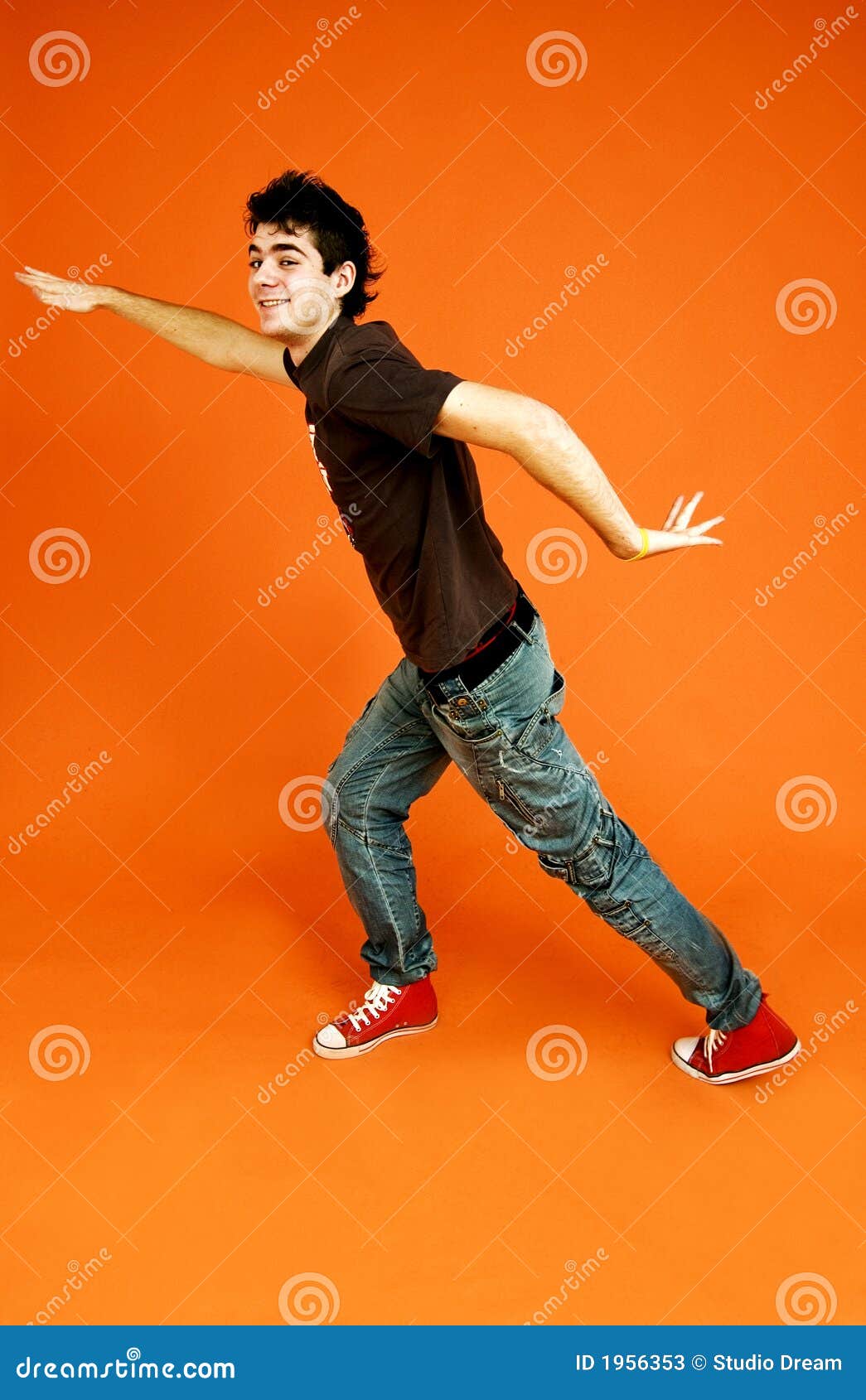 Dancing guy. stock image. Image of fitness, hand, background 1956353