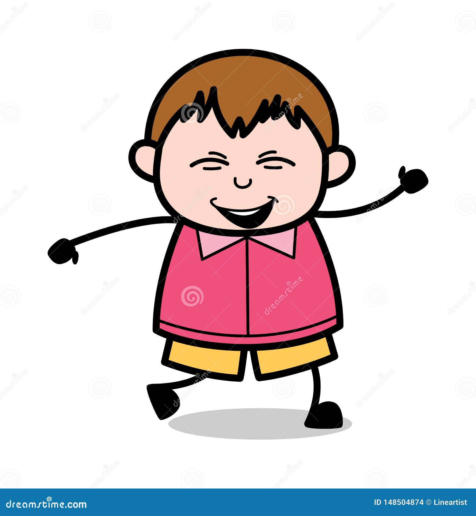 Dancing in Joy - Teenager Cartoon Fat Boy Vector Illustration Stock  Illustration - Illustration of childhood, fatty: 148504874