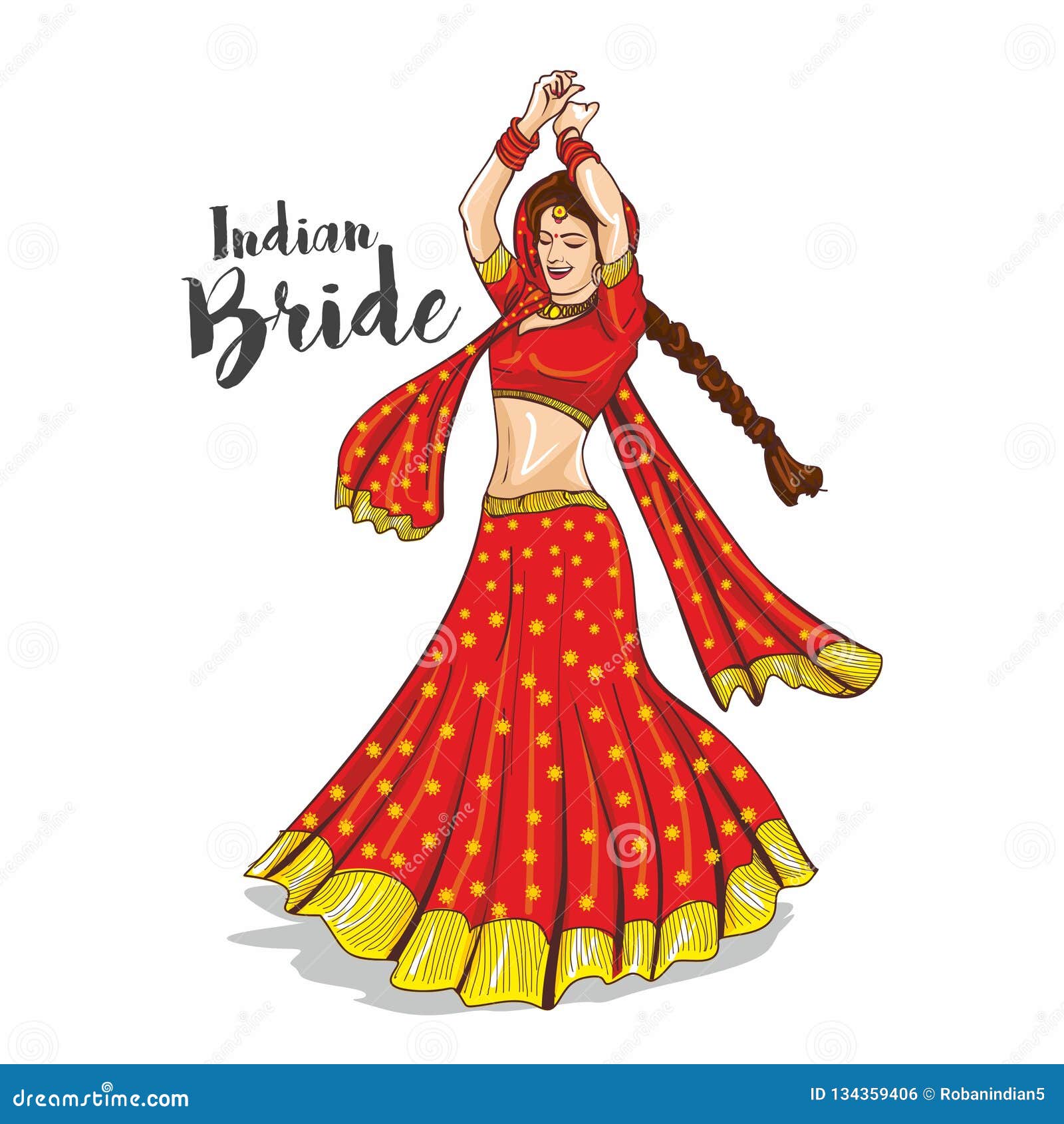 Indian Bride Illustration Stock Vector Illustration Of Songs