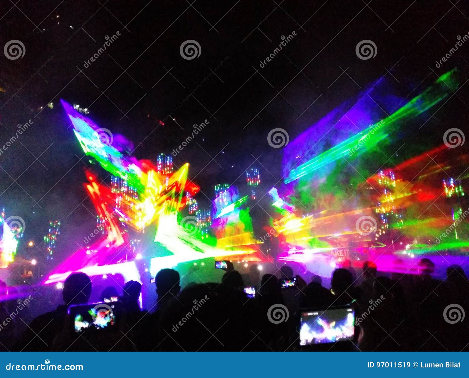 Dancing lights stock image. Image of light, night, gardens 97011519