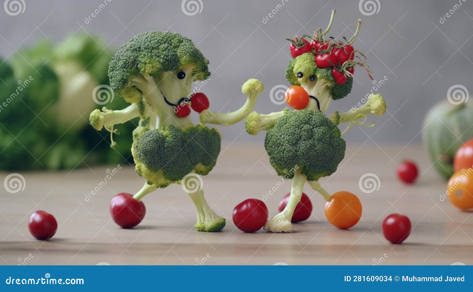 Dancing for Love of Your Fruit and Vegetables Stock Illustration