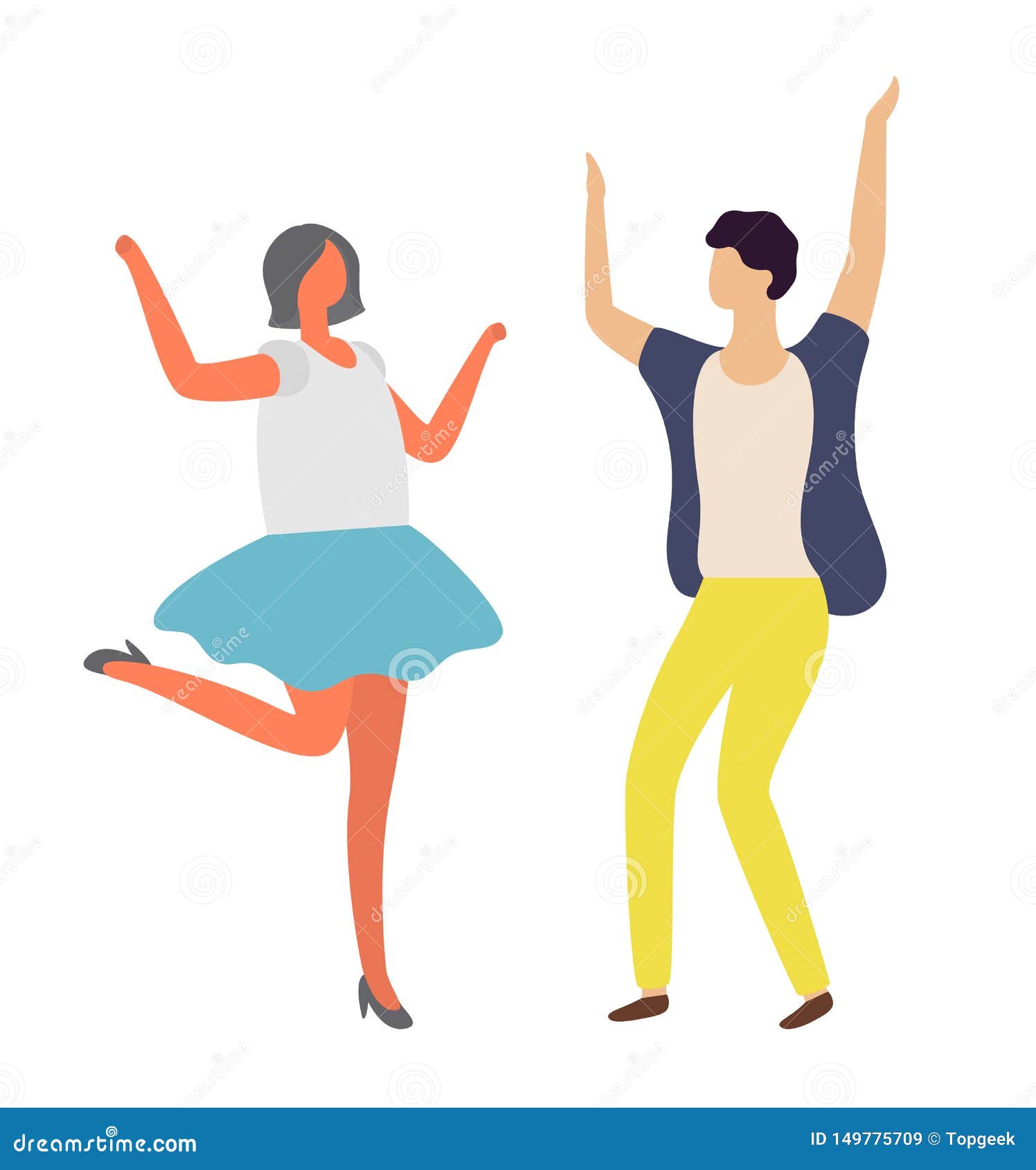 Person people vector illustration dance party woman and man. Happy