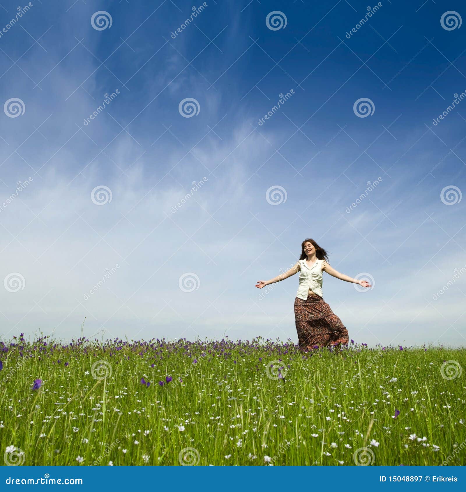 Dancing on nature stock image. Image of carefree, dancing 15048897