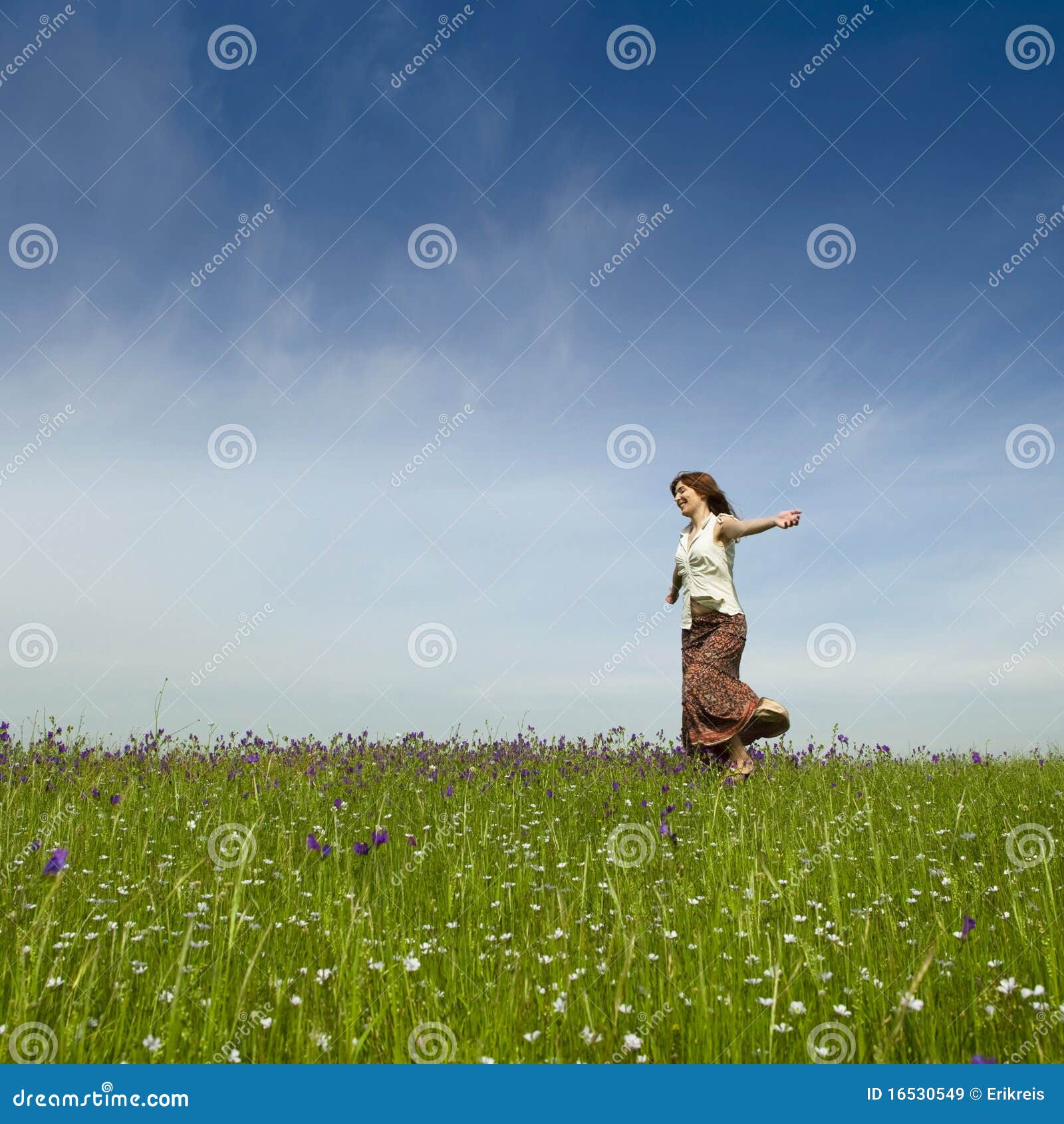 Dancing on nature stock image. Image of four, girl, leisure 16530549