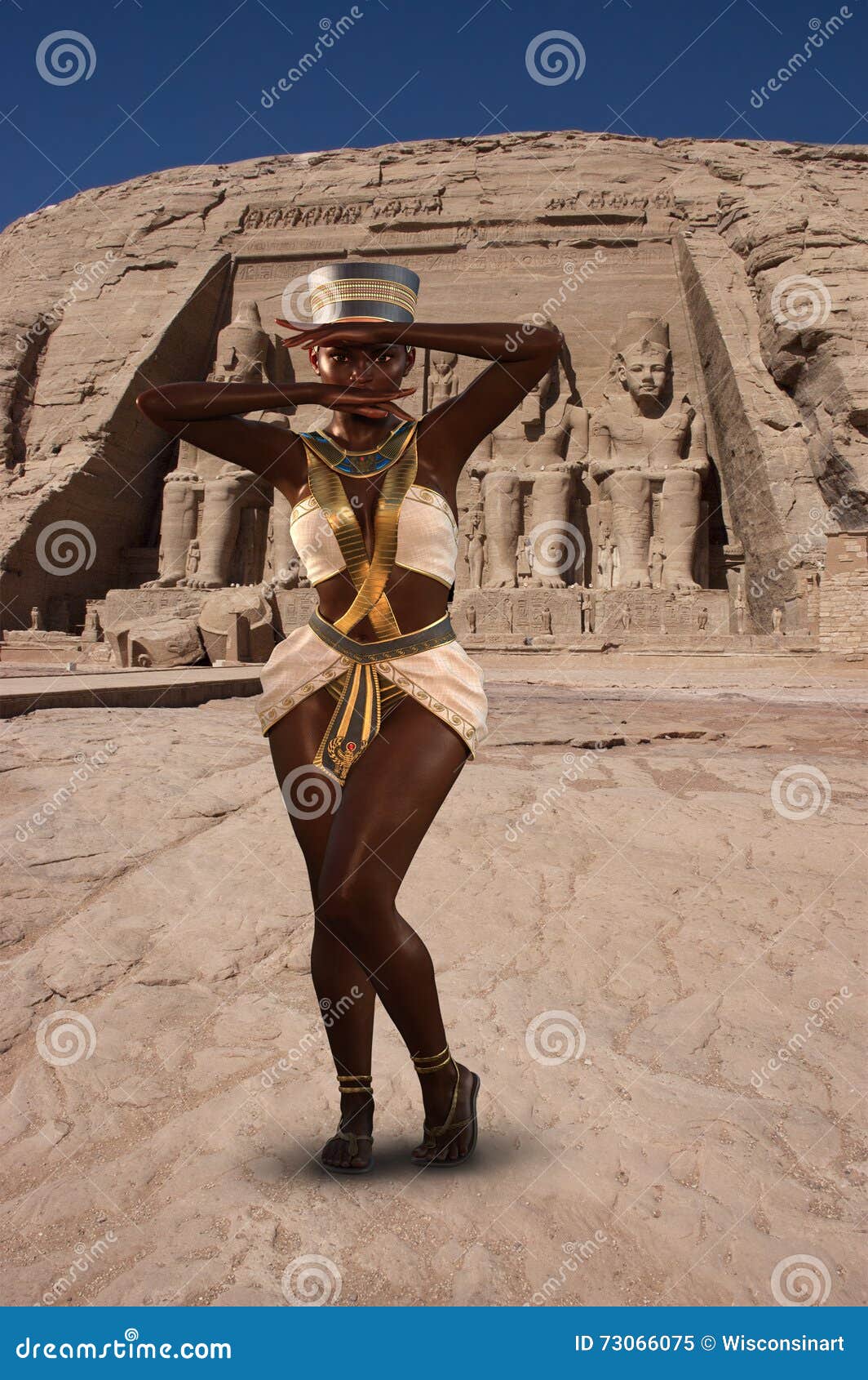 Dancing Nubian Princess Egypt Abu Simbel Stock Image