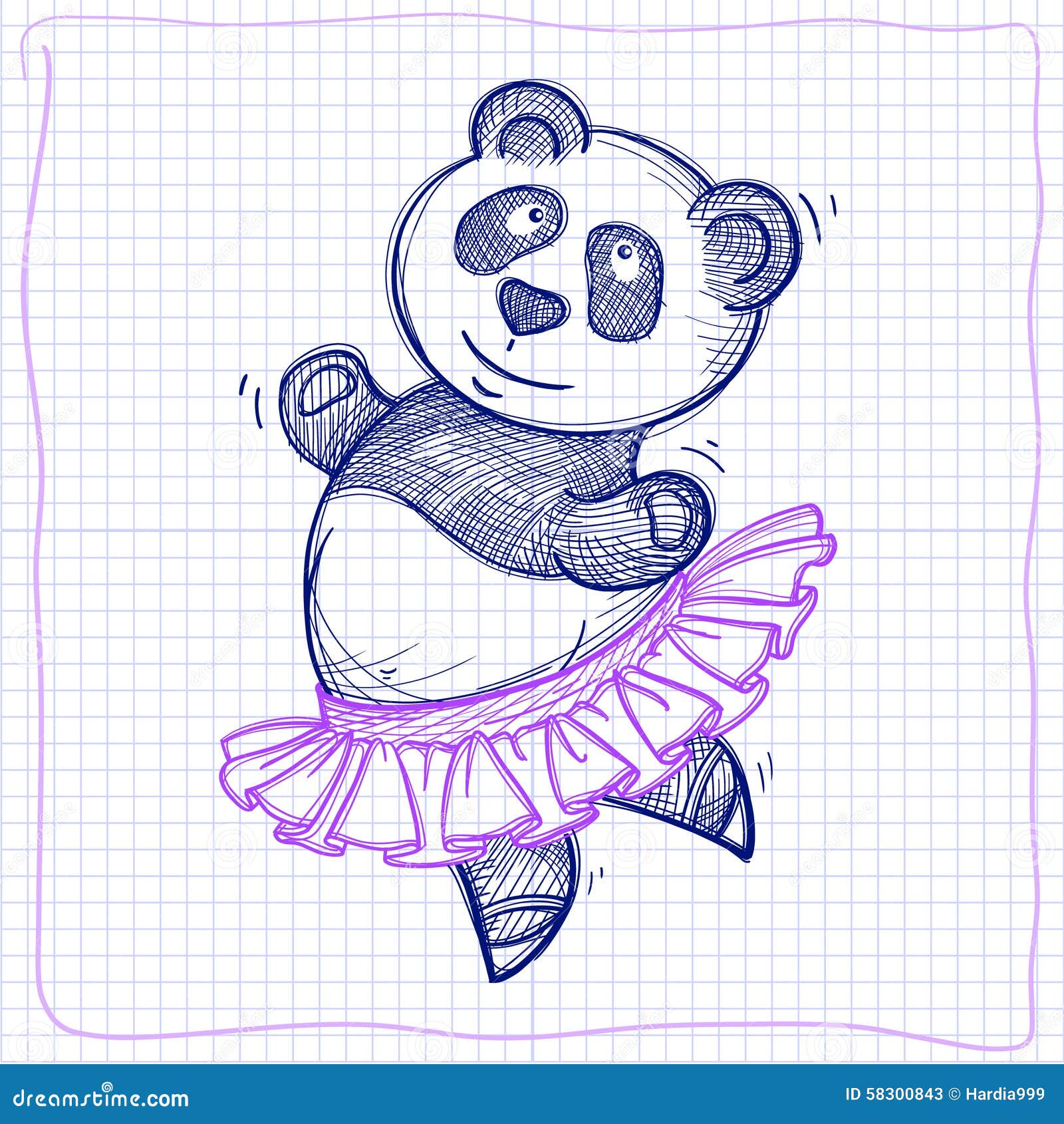 Dancing Panda Vector Sketch Stock Vector - Illustration of fitness ...