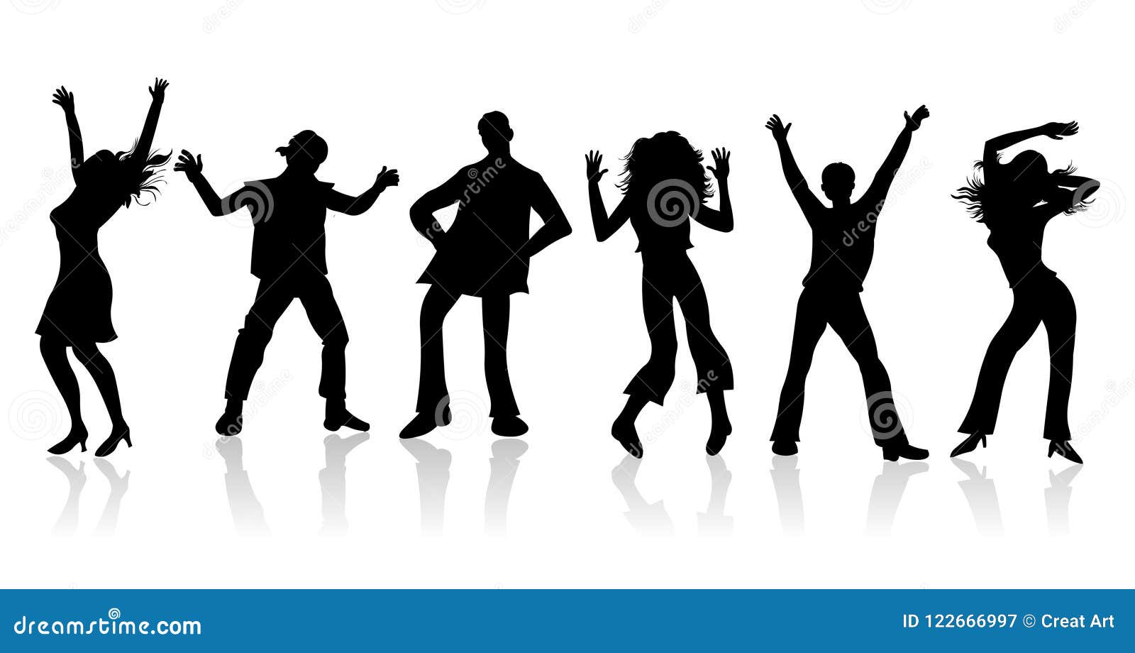 dancing party .dancing people silhouette illustrati