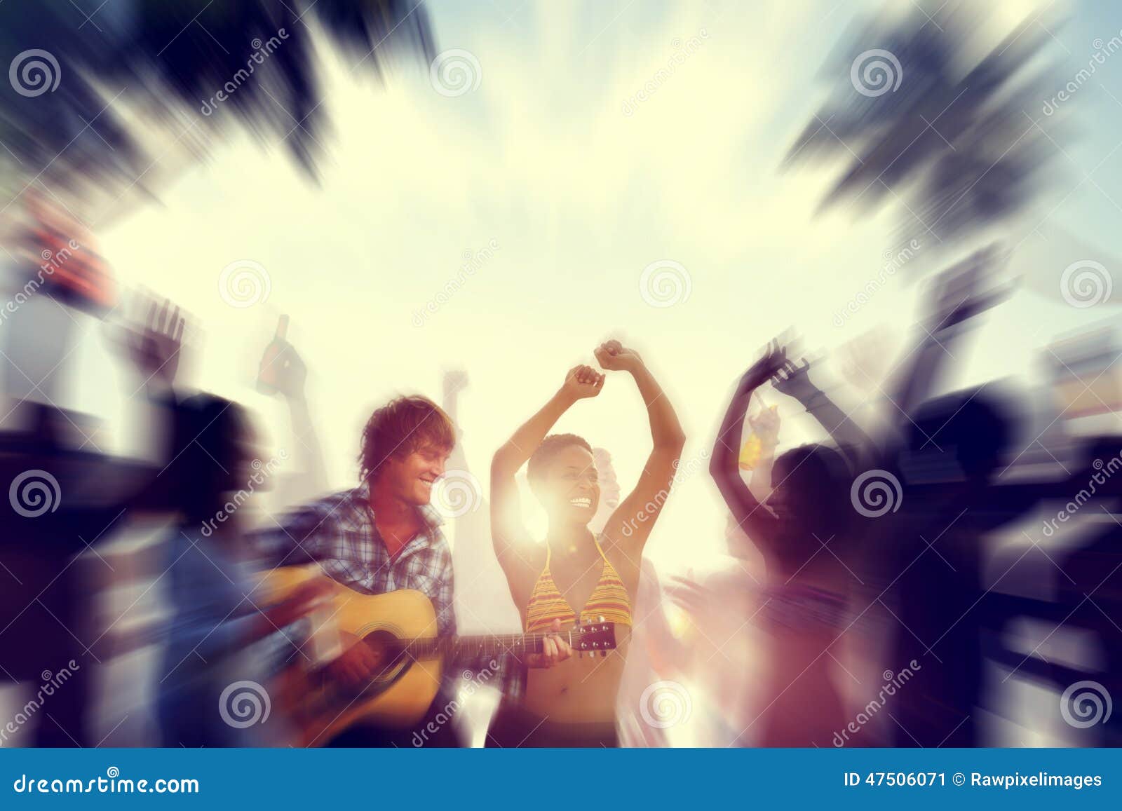 dancing party enjoyment happiness celebration outdoor beach concept