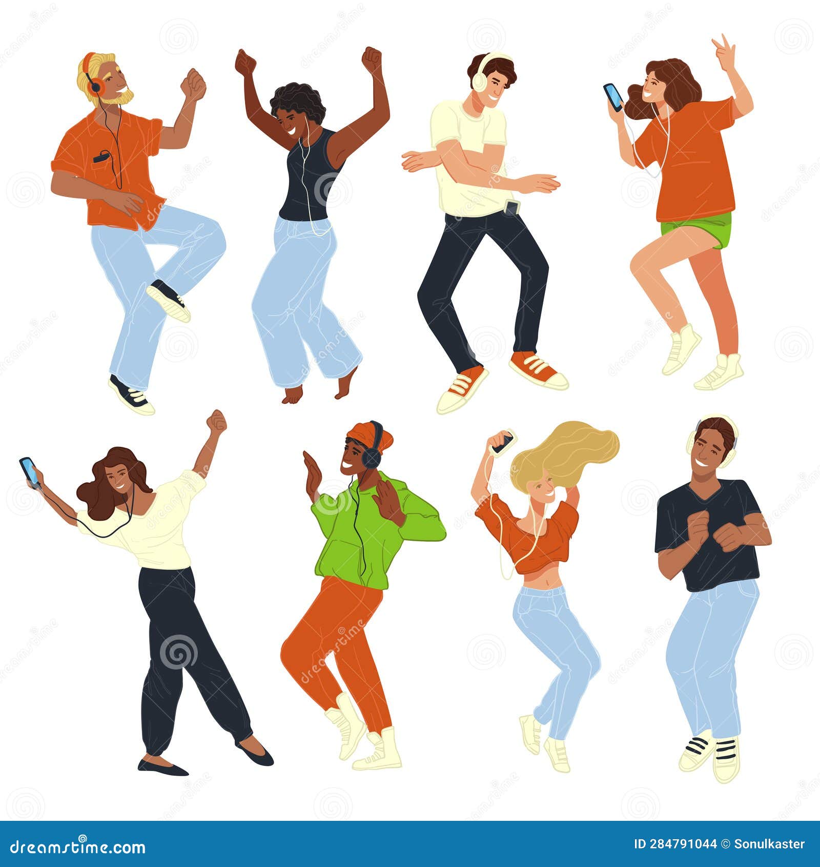Dancing People Fun at Party or Disco Celebration Stock Vector ...