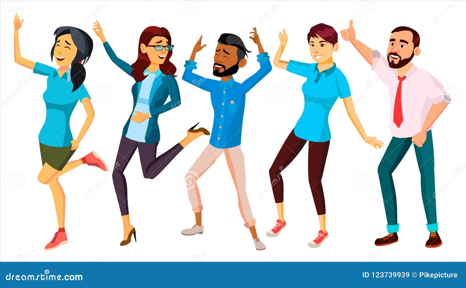 Dancing People Set Vector. Adult Persons in Action. Character Design ...