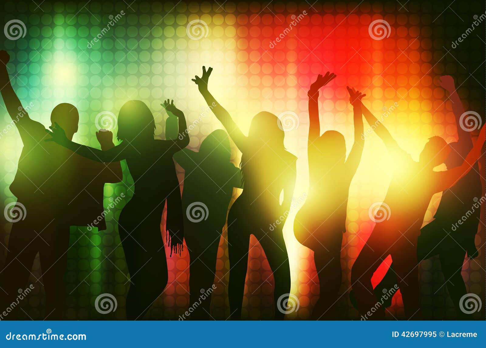 Dancing people silhouettes stock vector. Illustration of crowd - 42697995