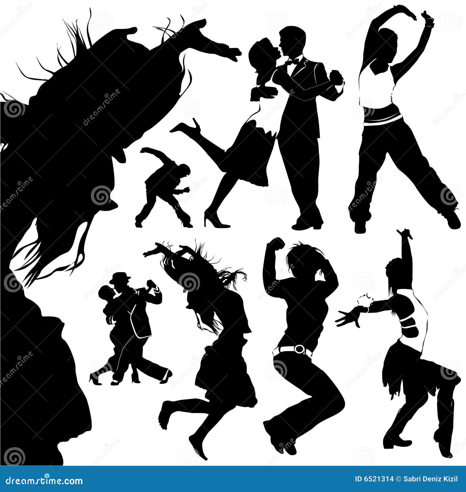 Dancing people vector stock vector. Illustration of dance - 6521314