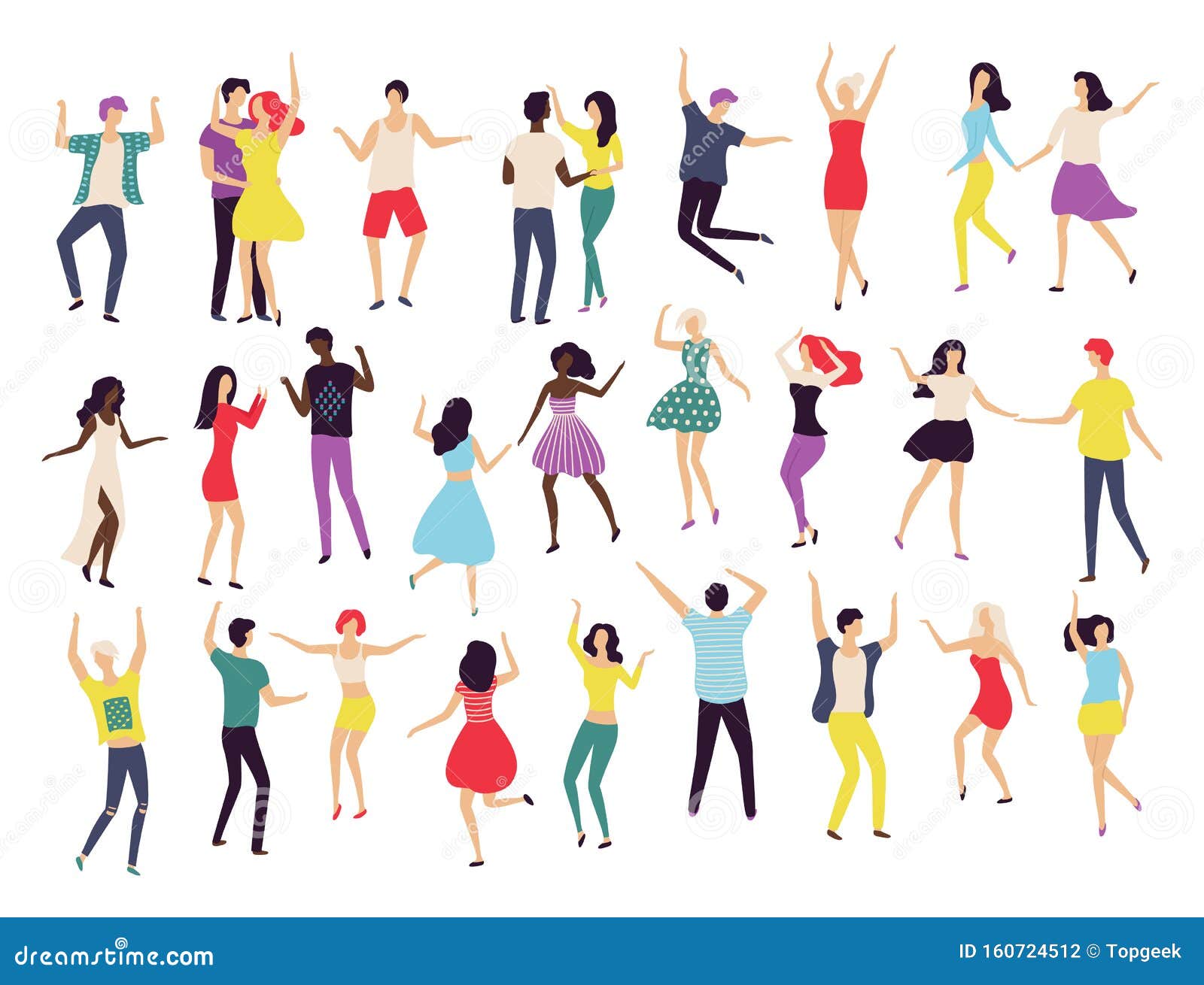 Dancing People, Waltz Classic and Modern Dance Stock Vector ...