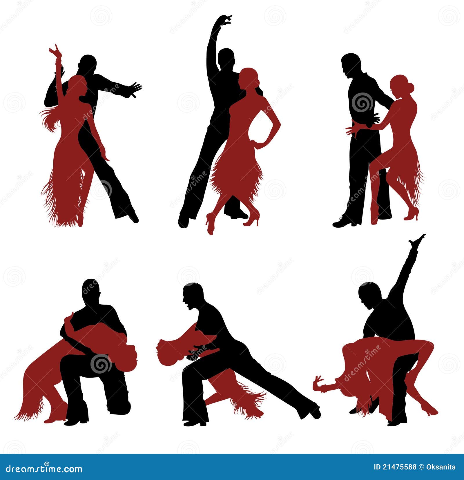 Dancing silhouettes. stock vector. Illustration of design - 21475588