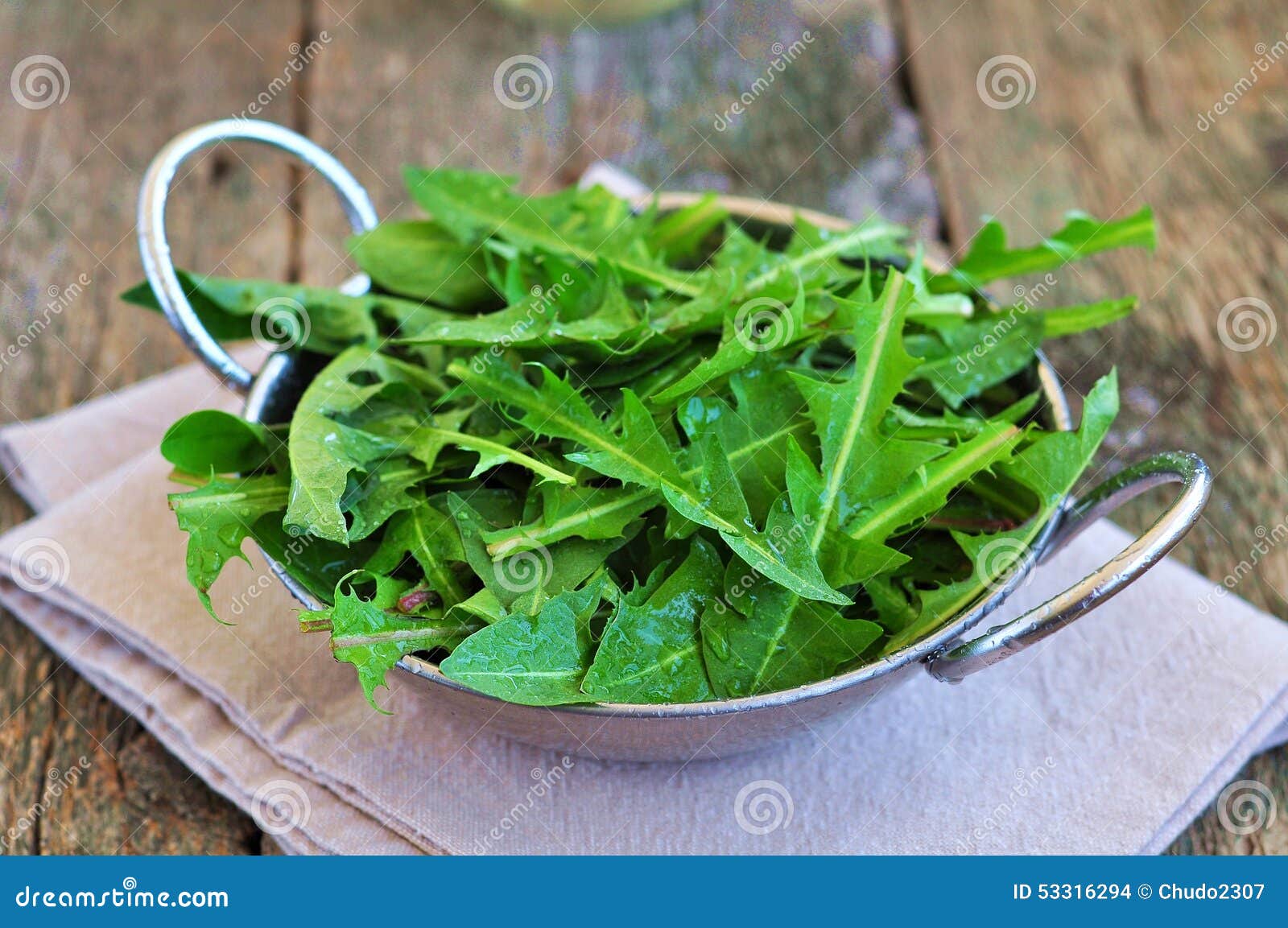 Dandelion Leaves and Quail Eggs for Vegetarian Salads. Selective Focus Stock Photo Image of