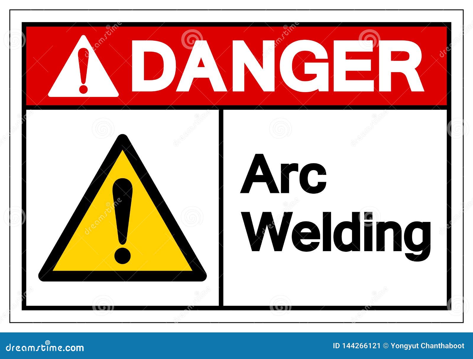 Danger Arc Welding Symbol Sign, Vector Illustration, Isolated on White